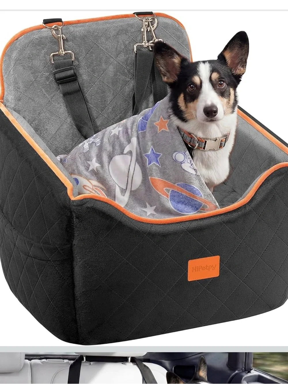 HiPetpy Dog Car Seat/Booster for Dogs up to 30lb, 6